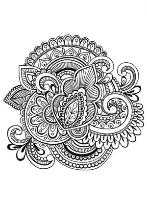 Hard Coloring Pages Printable Free Paisley Zentangle