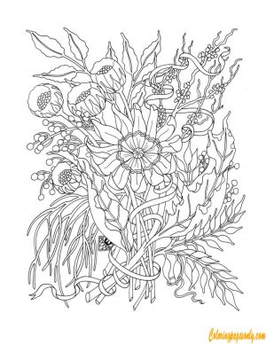 Hard Coloring Pages for Adults A Bunch of Flowers
