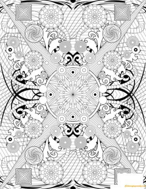 Hard Coloring Pages for Adults Rosette Intricate Pattern