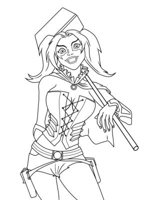 Harley Quinn Coloring Pages 1dct