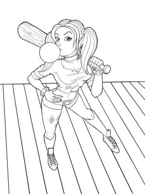 Harley Quinn Coloring Pages 3zar