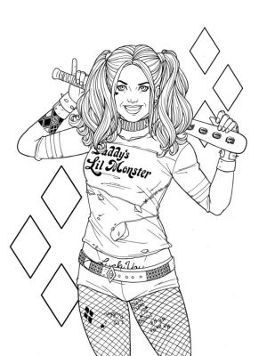 Harley Quinn Coloring Pages 4iln