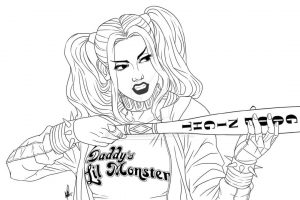 Harley Quinn Coloring Pages Online 1bat