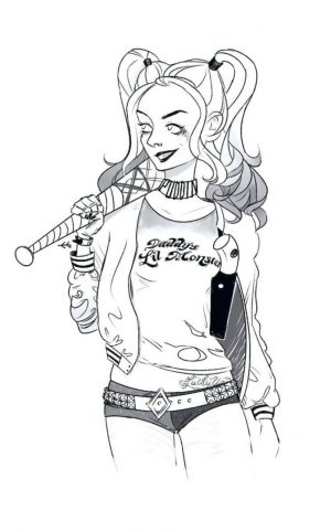 Harley Quinn Coloring Pages for Grown Ups 0lst