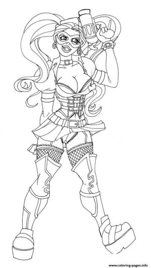 Harley Quinn Coloring Pages for Grown Ups 6pst