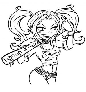 Harley Quinn Coloring Pages to Print 3bdk