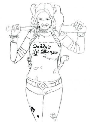 Harley Quinn Coloring Pages to Print 4pdn