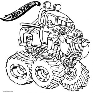 Hot Wheels Coloring Pages Free for Kids Monster Truck 3mst