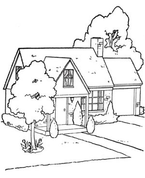 House Coloring Pages Free A House Beside a Street