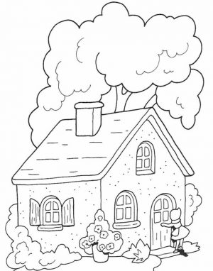 House Coloring Pages Free The House in Little Red Riding Hood