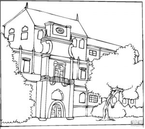 House Coloring Pages Huge Luxury House