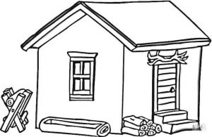 House Coloring Pages Log Cabin House