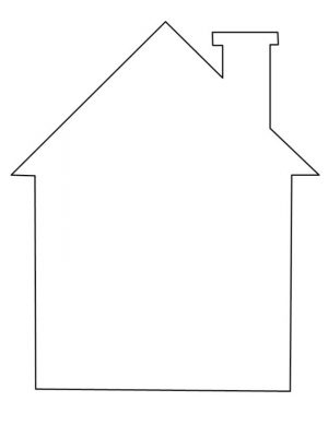 House Coloring Pages Printable Blank House Drawing for Kindergarten