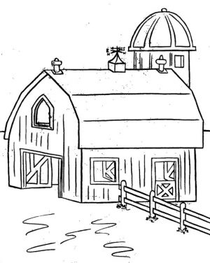 House Coloring Pages Printable Farm House