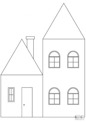 House Coloring Pages Simple House Printable for Kids