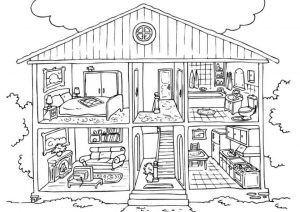 House Coloring Pages for Kids The Inside of a House