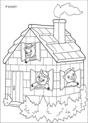 House Coloring Pages to Print Brick House in Three Little Pigs