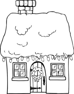 House Coloring Pages to Print Simple House Drawing for Young Kids