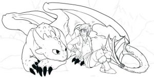 How to Train Your Dragon Coloring Pages Free Hiccup and Toothless Relaxing