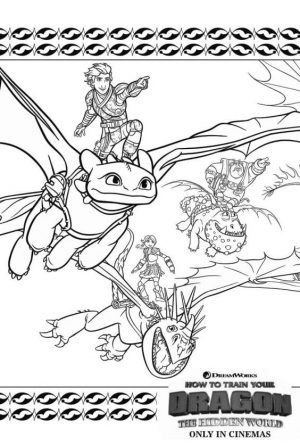 How to Train Your Dragon Coloring Pages Free The Hidden World Poster