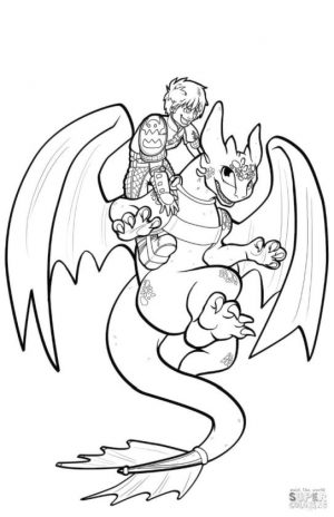 How to Train Your Dragon Coloring Pages Hiccup Riding His Dragon