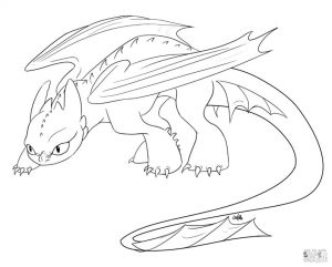 How to Train Your Dragon Coloring Pages Toothless Creeping