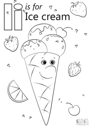 I Is for Ice Cream Coloring Pages 565d
