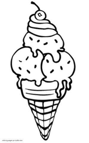 Ice Cream Coloring Pages for Toddlers 663x