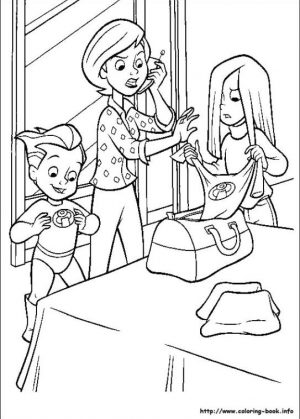 Incredibles Coloring Pages Free Choosing New Outfit