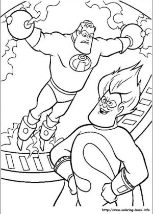 Incredibles Coloring Pages Free Mr. Incredible Caught by Syndrome