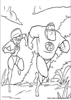 Incredibles Coloring Pages Free The Incredible Couple