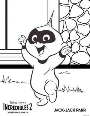 Incredibles Coloring Pages Online Jack Jack Learning to Walk