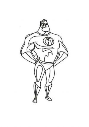 Incredibles Coloring Pages Printable Mr. Incredible the Strong Man