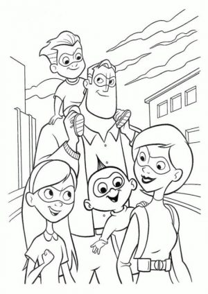 Incredibles Coloring Pages Superhero Family