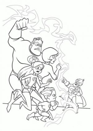 Incredibles Coloring Pages The Whole Family Against Syndrome