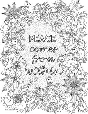 Inspirational Coloring Pages Peace Comes from Within