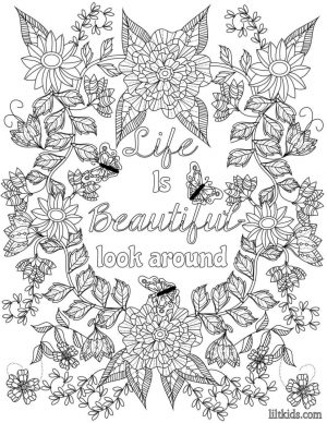 Inspirational Coloring Pages for Adult Life Is Beautiful