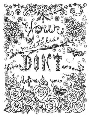 Inspirational Coloring Pages for Adult Your Mistakes Dont Define You