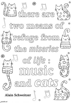 Inspirational Coloring Pages to Print Music and Cats