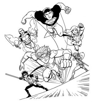 Justice League Action Coloring Pages Teenage Justice League