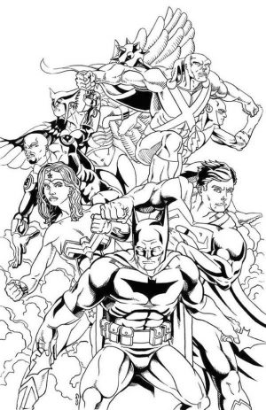 Justice League Coloring Pages Batman Leads Everyone