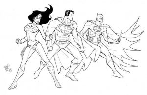 Justice League Coloring Pages Online Batman Superman and Wonder Woman