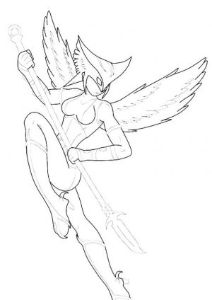 Justice League Coloring Pages Printable Hawkgirl