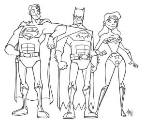 Justice League Coloring Pictures The Original Trio