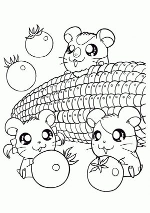 Kawaii Animal Coloring Pages Hamster