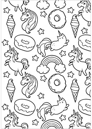 Kawaii Coloring Pages Animals