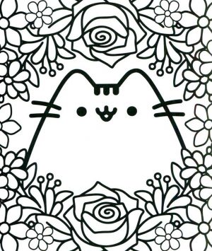 Kawaii Coloring Pages Pusheen Cat for Adults