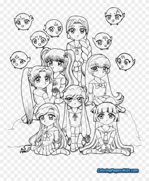 Kawaii Cute Anime Girls Coloring Pages Free
