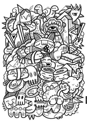Kawaii Doodle Coloring Pages for Adults