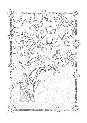 Lavender Fairy Coloring Page for Adults fv4